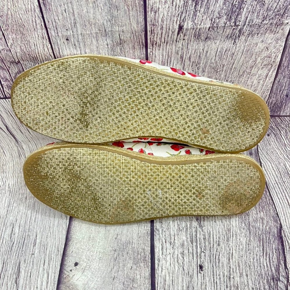TOMS Espadrilles Red Pansy Floral Print Women's Size 7.5 Slip On Open Toe Sandal - Picture 12 of 12